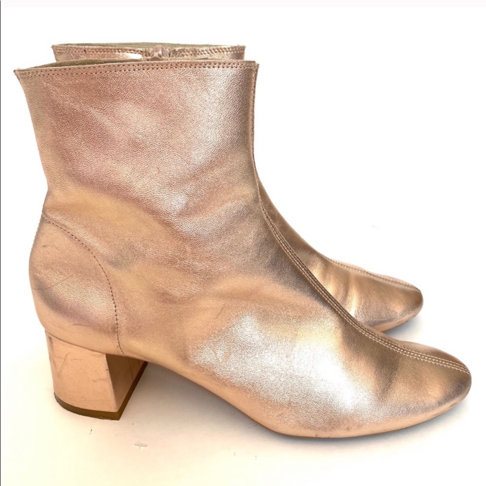 TOPSHOP rose gold ankle Chelsea boot 8.5